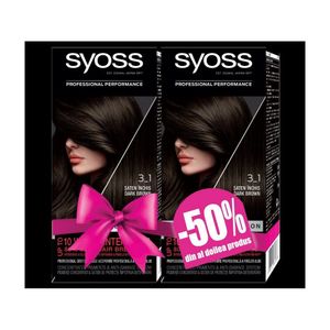 Vopsea pemanenta Syoss Color Baseline 3-1, saten inchis, pachet 1+1-50%