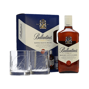Pachet promo Whiskey Ballantines cu 2 pahare