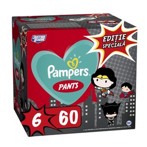 Scutece Chilotel Pampers Pants Supereroii DC Editie speciala, marimea 6, 15+ kg, 60 bucati