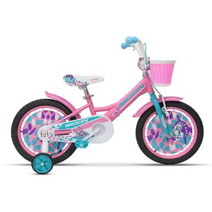 Bicicleta pentru copii Moon Flory roz 16� cu roti ajutatoare