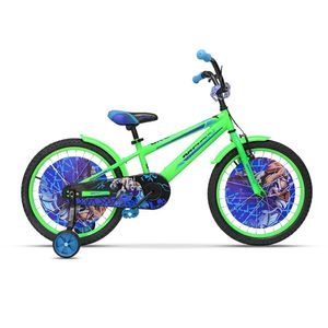 Bicicleta pentru copii Moon Rocky verde 20� cu roti ajutatoare