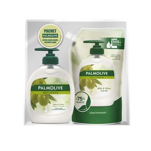 Sapun lichid Olive Palmolive, 300ml + 500ml