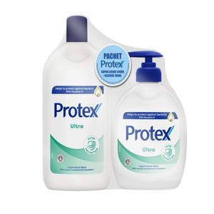 Pachet sapun lichid Protex Ultra, 300ml + Rezerva Ultra, 700ml