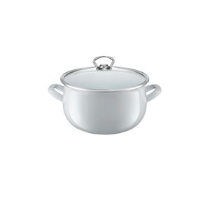 Oala din email cu capac, Ambition, 20cm, 4.2L, gri