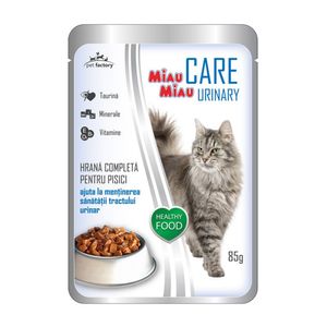 Hrana umeda pentru pisici Miau Miau Care Urinary cu peste, 85 g