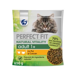 Hrana uscata pentru pisici Perfect Fit Nature Vital, pui si curcan, 650 g