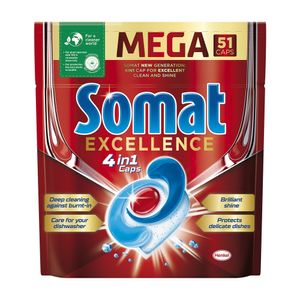 Detergent capsule pentru masina de spalat vase Somat Excellence LC2, 51 capsule