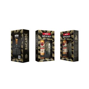 Pachet: Rom Bacardi New Spiced alcool 35%, 0.7 l + 1 pahar