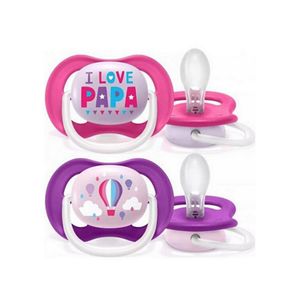 Suzeta Philips Avent Ultra Air SCF080/04, 6-18 luni, roz-mov, 2 bucati