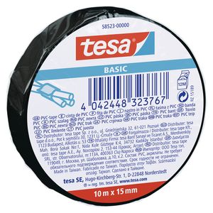 Banda electroizolatoare Tesa neagra 10m x 15 mm