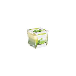 Lumanare parfumata in pahar cu  3 culori, cu aroma de Ceai verde Bispol, 32h