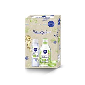 Set pentru cadou Gel de dus si apa micelara Nivea Naturally Good, 700 ml