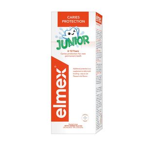 Apa de gura pentru copii 6-12 ani Elmex Junior, protectie anticarie, 400ml