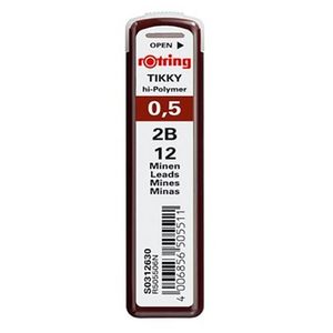 Mine Rotring pentru creion mecanic 0.5 mm, 2B, 12 bucati