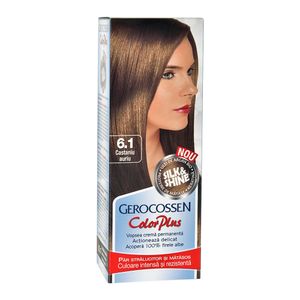 Vopsea de par Gerocossen Color Plus cu argan 6.1 Castaniu Auriu