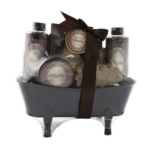 Set pentru cadou cosmetice de baie Vintage Bath cu aroma de ciocolata, 6 piese