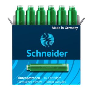 Set patron cerneala Schneider cutie cu 6 bucati, verde