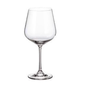 Set 6 pahare cu picior din sticla cristalina pentru vin rosu, 600ml, Strix