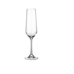 Set 6 pahare cu picior din sticla cristalina pentru sampanie, 200ml, Strix