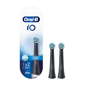 Rezerve periuta de dinti electria Oral-B iO Ultimate Clean, compatibile doar cu seria iO, 2 Bucati, Culoarea Negru