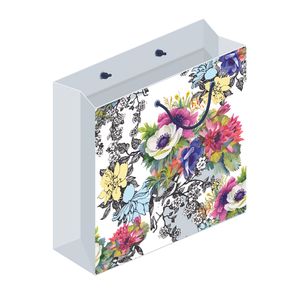 Punga pentru cadou, imprimeu floral, 25.5 x 24.8