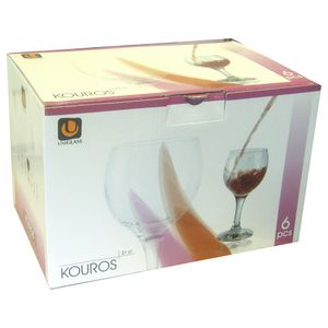 Set 6 pahare Uniglass Kouros pentru vin rosu 21 cl