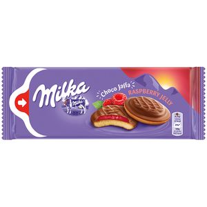 Biscuiti cu zmeura Milka Choco Jaffa, 147g