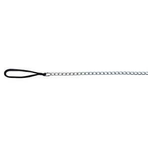 Lesa Trixie cu lant clasic si maner chinga, negru, 1m/4mm