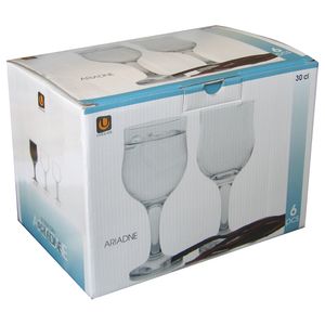 Set 6 pahare Uniglass Ariadne cu picior pentru apa 28 cl