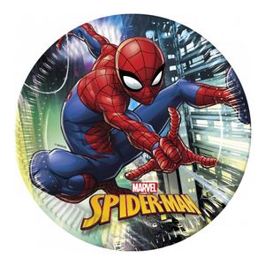 Set 8 farfurii din carton party Procos, 23cm, Model Spiderman