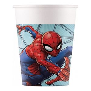 Set 8 pahare din carton party Procos, 200ml, Model Spiderman