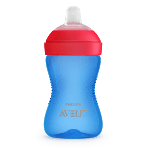 Cana cu tetina moale Philips Avent SCF802/01, 300 ml, albastru-rosu