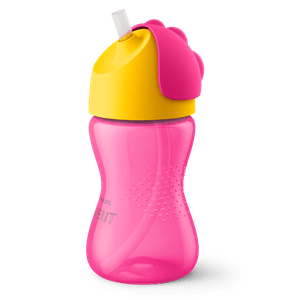 Cana cu pai flexibil Philips Avent SCF798/02, 300 ml, roz-galben