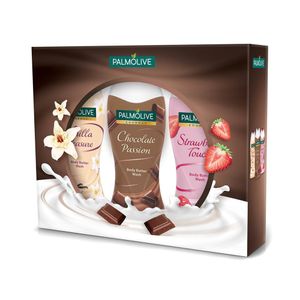 Pachet pentru cadou Palmolive Gourmet cu 3 arome de gel de dus