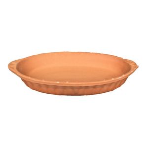 Vas oval din ceramica Interbabis, 28 x 15.5 x 4.5cm, maro