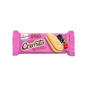 Biscuiti cu crema de fructe de padure Ulpio, 34g