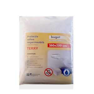 Protectie saltea impermeabila Gecor, 160 x 200cm, model Terry Buget