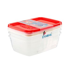 Set 3 caserole dreptunghiulare din plastic Zambak, 0.75l