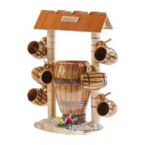 Carafa 1 l + 6 cani din ceramica, 150 ml