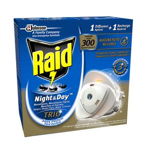 Aparat trio Raid Night&Day pentru tantari, muste si furnici, cu un plus de 300 de ore