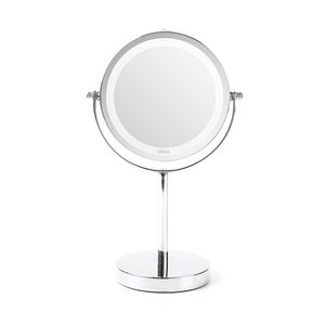 Oglinda cu baterii Qilive, 136928, Iluminata, Culoarea Argintiu