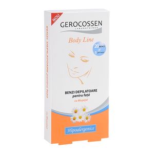 Benzi depilatoare pentru fata Gerocossen, hipoalergenice- 20 benzi   + 1 servetel dupa depilare cu Aloe Vera