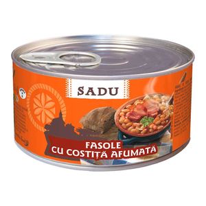 Fasole cu costita afumata Sadu, 400g