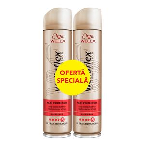 Pachet 1+1: Fixativ pentru par Wella Fix Shiny ultra strong, 250 ml