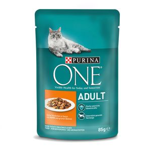 Hrana umeda pisici adulte Purina One Adult, file cu pui si fasole verde in sos, 85 g
