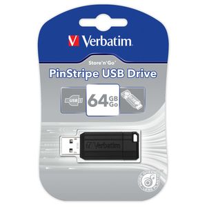 Stick de memorie Verbatim PinStripe USB 2.0 cu capacitatea de 64GB