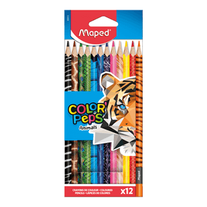 Set 12 creioane Maped Color'peps animals, 12 bucati