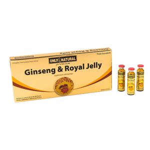 Fiole Only Natural Ginseng si Royal Jelly, 10 fiole buvabile x 10 ml