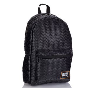 Rucsac negru cu 1 compartiment, model impletit, culoare negru
