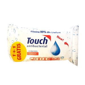Pachet Promo Servetele antibacteriene Touch Classic, 15 bucati, 1+1 extra
